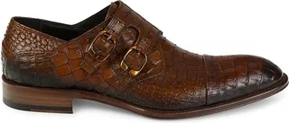 Croc-Embossed Leather Loafers