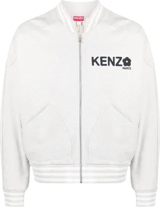 Logo-Print Zip-Up Bomber Jacket