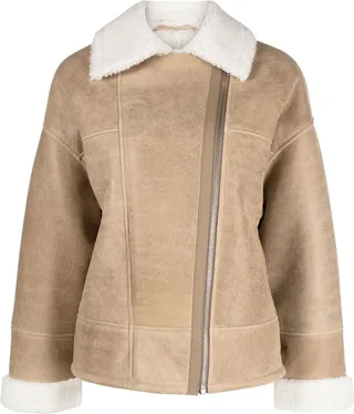 Shearling-Trim Zip-Fastening Jacket