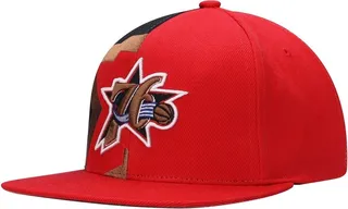 Men's Mitchell & Ness Red Philadelphia 76ers Hardwood Classics Retroline Snapback Hat