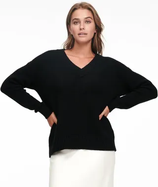 Luxe Cashmere Oversized V-Neck Sweater