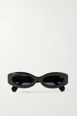 Port Tanger - Crepuscolo Oval-frame Acetate Sunglasses - Black
