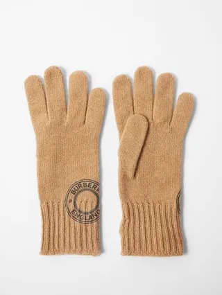 Logo-stamp Cashmere-blend Gloves