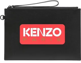 Logo-Print Clutch Bag