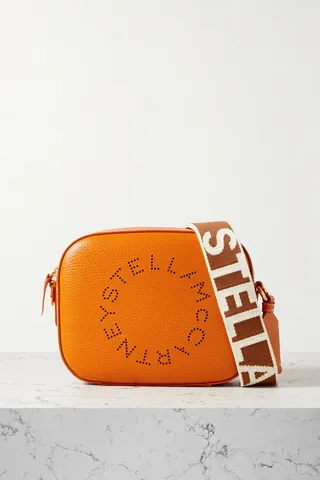 Stella McCartney - Perforated Vegetarian Textured-leather Camera Bag - Orange