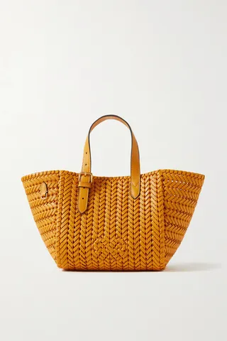 Anya Hindmarch - The Neeson Small Woven Textured-leather Tote - Orange