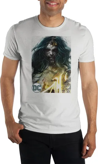 Wonder Woman Zombie DC Comic Book Mens White Shirt-L