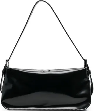 Black Patent Dulce Shoulder Bag In Leather Woman