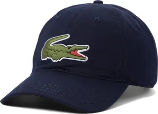 Lacoste Large Croc Logo Cotton Cap (Navy Blue) Caps