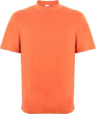 Organic Cotton Mock Neck T-shirt T-shirt Rust