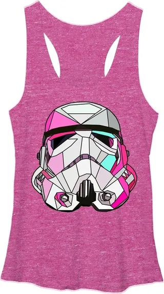 Women's Star Wars Stained Glass Stormtrooper Racerback Tank Top - Pink Heather - X Large
