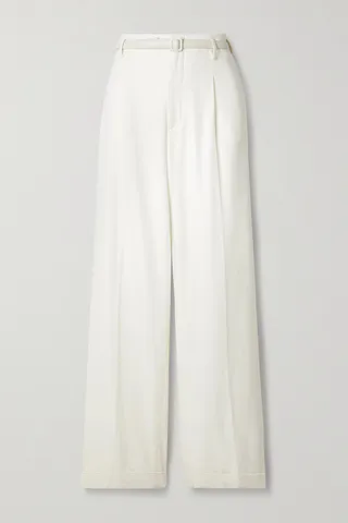 Ralph Lauren Collection - Stamford Belted Wool-blend Twill Straight-leg Pants - Cream