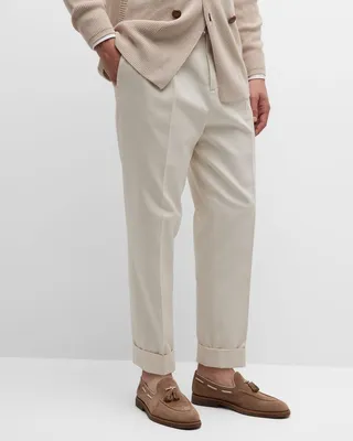 Men's Straight Leg Pleated Trousers