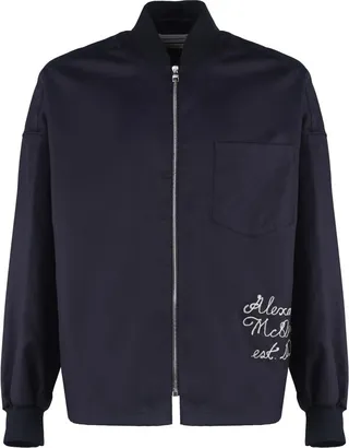 Alexander McQueen Logo Embroidered Bomber Jacket