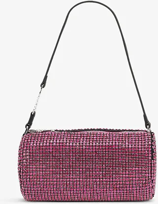Womens Sapphire Crystal-embellished Woven Shoulder bag