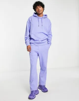 ASOS DESIGN straight leg sweatpants in purple - part of a set