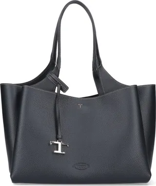 Tod's Logo Plaque Medium Tote Bag