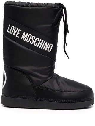 Logo-Print Lace-Up Boots