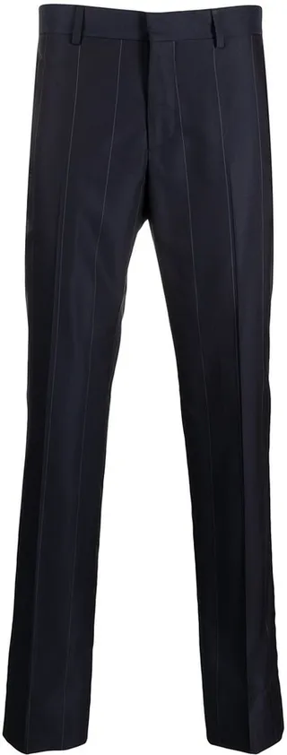 Pinstripe Slim Straight-Leg Trousers