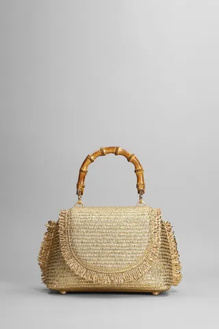 Ozzy Mini Hand Bag In Gold Cotton
