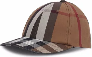 Logo Detail Check Baseball Cap