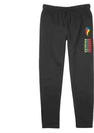 Junior's Power Rangers Retro Rangers Logo Jogger Sweatpants - Black - Medium
