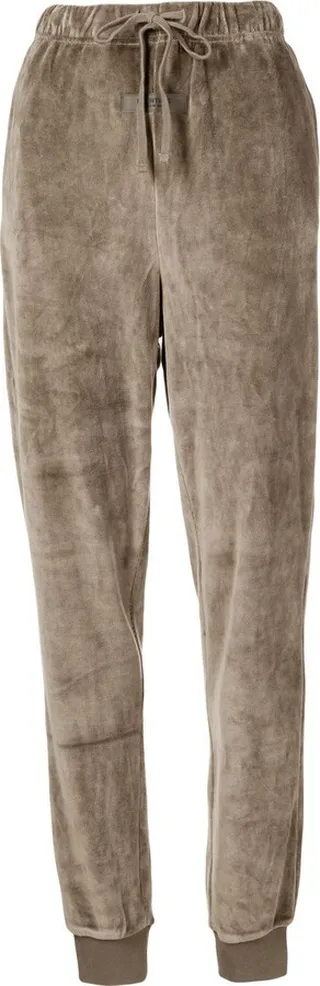 Velvet-Effect Track Pants