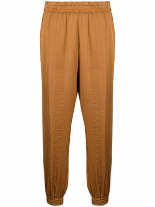 Elasticated Cropped-Leg Trousers