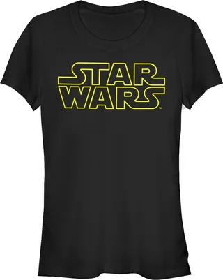 Junior's Star Wars Sleek Movie Logo T-Shirt - Black - Small