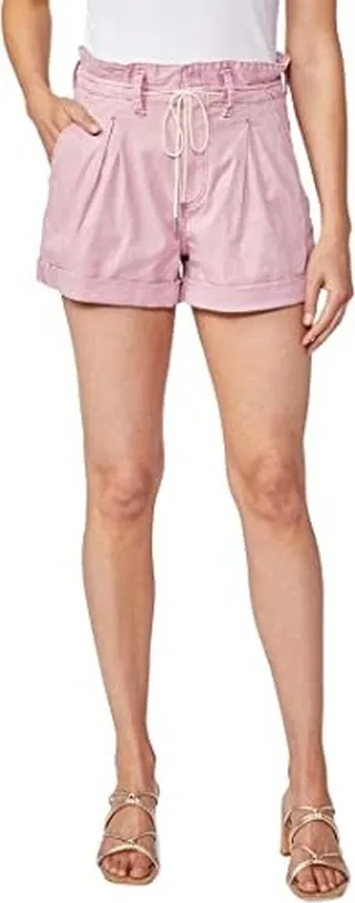 PAIGE Women's Carly Short high Wasited Inverted Pleat Paper Bag Waist in Vintage Garden Rose