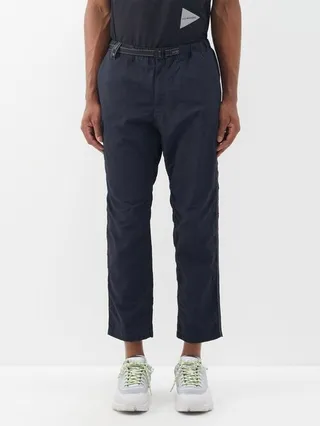 Belted Nylon-taffeta Cropped Trousers