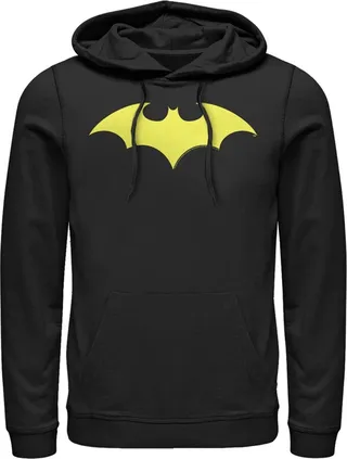 Men's Batman Winged Hero Symbol Pull Over Hoodie - Black - Small