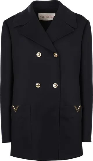 Peacoat Coat In Wool And Cashmere
