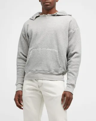 Men's Distressed Varsity Sweat Hoodie