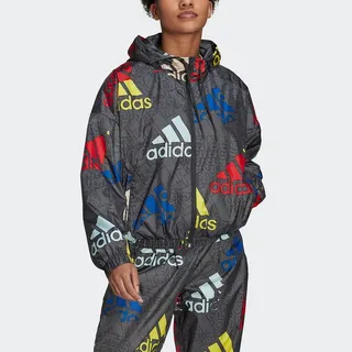 Women's adidas Essentials Multi-Colored Logo Loose Fit Windbreaker