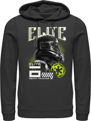 Men's Star Wars Rogue One Elite Death Trooper Portrait Pull Over Hoodie - Black - Small