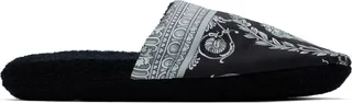 Versace Underwear Black Baroque Slippers
