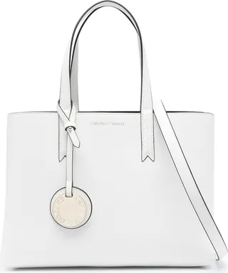 Logo-Charm Faux-Leather Tote