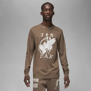 Men's Jordan Artist Series by Umar Rashid Long-Sleeve T-Shirt in Brown