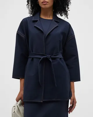 Iacopo Topstitch Jersey Wrap Jacket