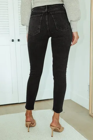 AGOLDE Nico High Rise Slim Fit Jean - Black