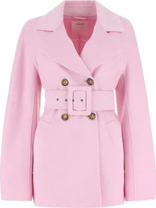 Coat realized in virgin wool and cashmere characterized by lapels.