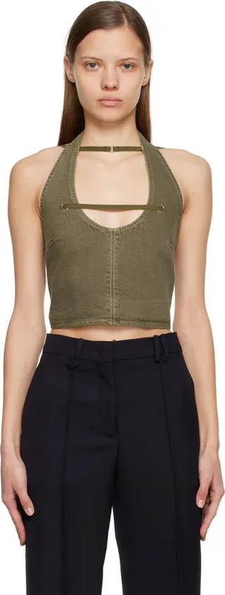 Jacquemus Khaki Le Papier 'Le Haut Papier' Camisole