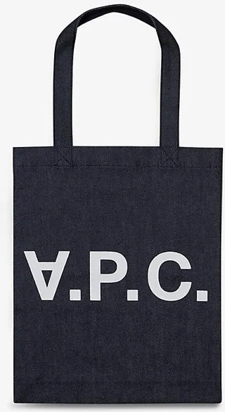 Apc Womens Indigo Laure Brand-print Denim Tote bag