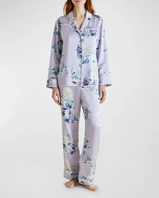 Lila Printed Silk Pajama Set