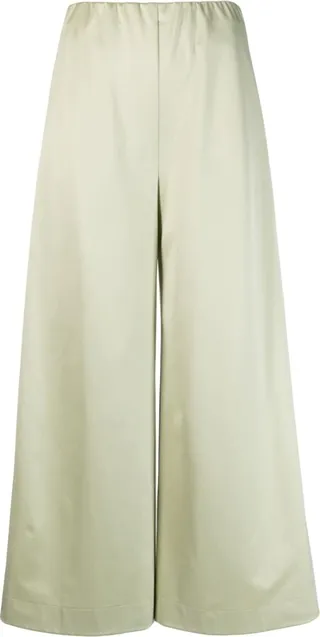 Wide-Leg Cropped Trousers