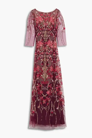 Embellished tulle gown