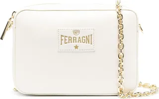 Logo-Patch Faux-Leather Shoulder Bag