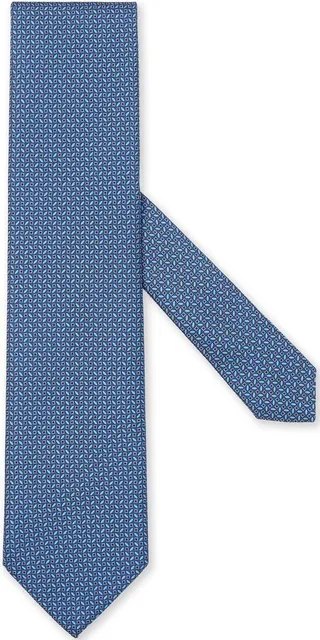 Geometric-Embroidery Silk Tie