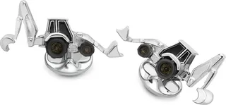 Deakin & Francis - Deakin & Francis Sterling Silver Enamel Digger Cufflinks